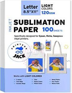printers jack sublimation paper 100 sheets